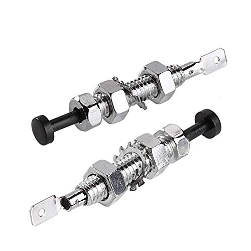 ANJOSHI Car Hood Pin Switch Universal Engine Car Auto Trunk Bonnet Door Pin Switch Adjustable Bonnet Alarm Security Light Hood Screw 2Pcs