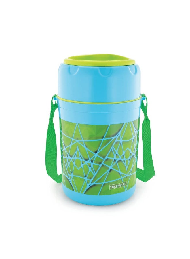 Trueware Trendy 4 Inner Steel Outer Plastic thermoware Lunch Box | 4 Container 300 ML Each | PU Insulated | Lunch Box | Tiffin | Hot Lunch Box - Image 2
