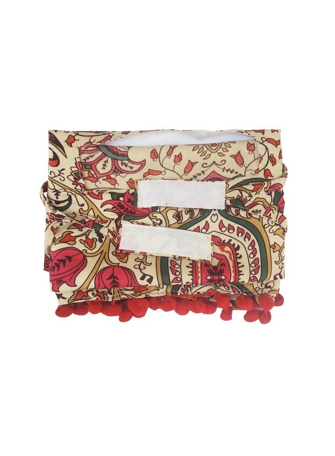 Switchon Scarf Hijab Mask Rayon Printed Fancy Scarf For Women Size Adjustable -Hook Loop Tape (Multicolor_Red), For Female - Image 4
