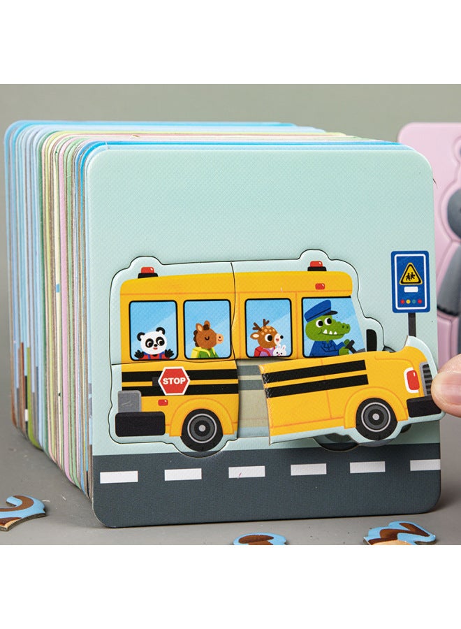 Children's Cartoon Animal Jigsaw Puzzle Baby Early Education Large Simple Entry-level Jigsaw Puzzle Small Toy For Children-Color:Baby Cognitive Block Puzzle 【fairy Tale】】 - Image 5