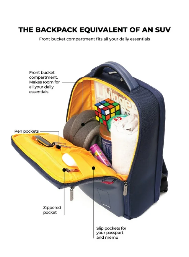 موكوبارا للتجارة ذ.م.م The Radio Backpack Water-Resistant 15.6" Laptop Bag with Luggage Sleeve for Work, Travel, and Daily Use - Suitable for Men and Women