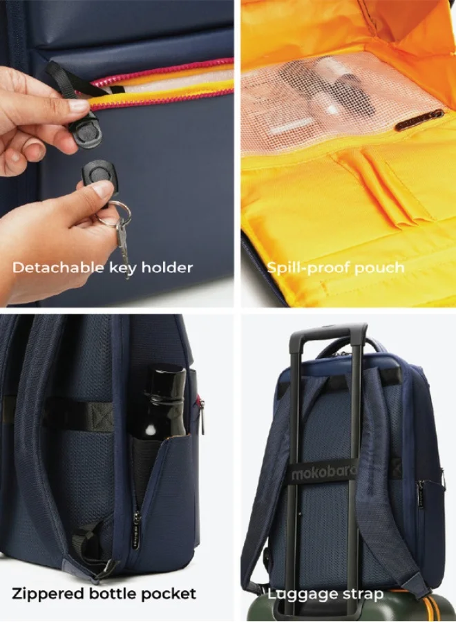 موكوبارا للتجارة ذ.م.م The Radio Backpack Water-Resistant 15.6" Laptop Bag with Luggage Sleeve for Work, Travel, and Daily Use - Suitable for Men and Women