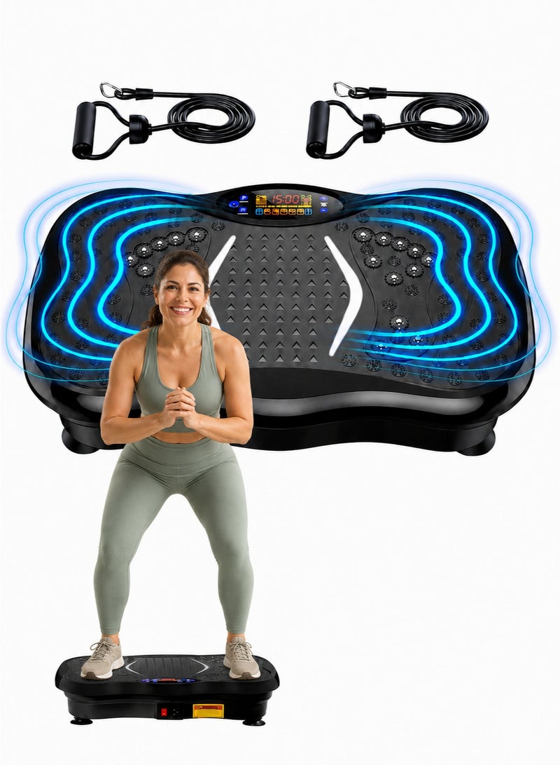 EzzySo Vibration Plate Exercise Machine Mini Full Body Vibration Platform Trainers for Home Use with Acupressure Nodes Cardio Machines Fat Removing Machine Multiple Speeds with Bluetooth Remote Max User Weight 330lbs - Image 1
