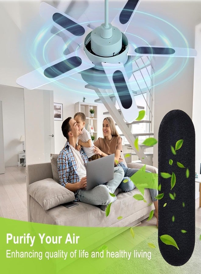 FLIZZOW 6 Pack Ceiling Fan Filter for Blades, Universal Strong Adhesive Activated Carbon Air Filter, Coconut Carbon Fan Air Purifier Pads for Home,Bedroom Kitchen,Office (6) - Image 3
