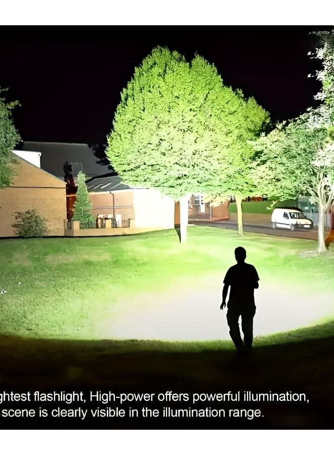 Black Super Bright USB Rechargeable Flashlight 4 LEDs COB Side Light for Camping Fishing Outdoor - Image 5