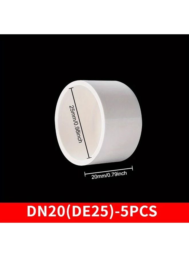 DN20 PVC Pipe Cap Plug Leakproof End Fitting For Plumbing HVAC 5PCS White - Image 1