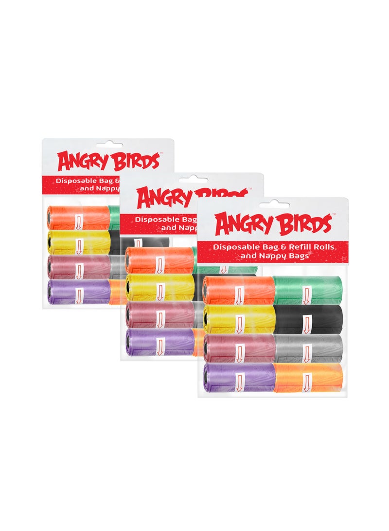 Angry Bird Bag and Refill 8 Rolls Pack of 3-480 Bags, Baby Nappy bag - Image 1