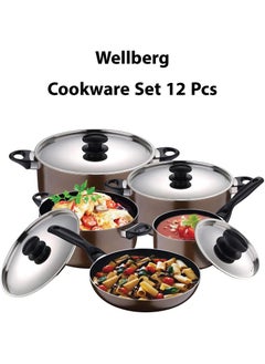Wellberg Cookware Set 12Pcs Press Aluminum Non Stick  - Image 3