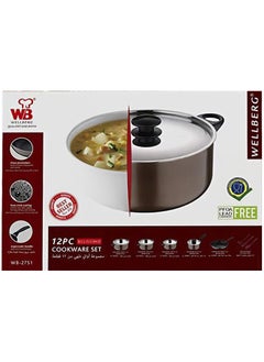 Wellberg Cookware Set 12Pcs Press Aluminum Non Stick  - Image 2