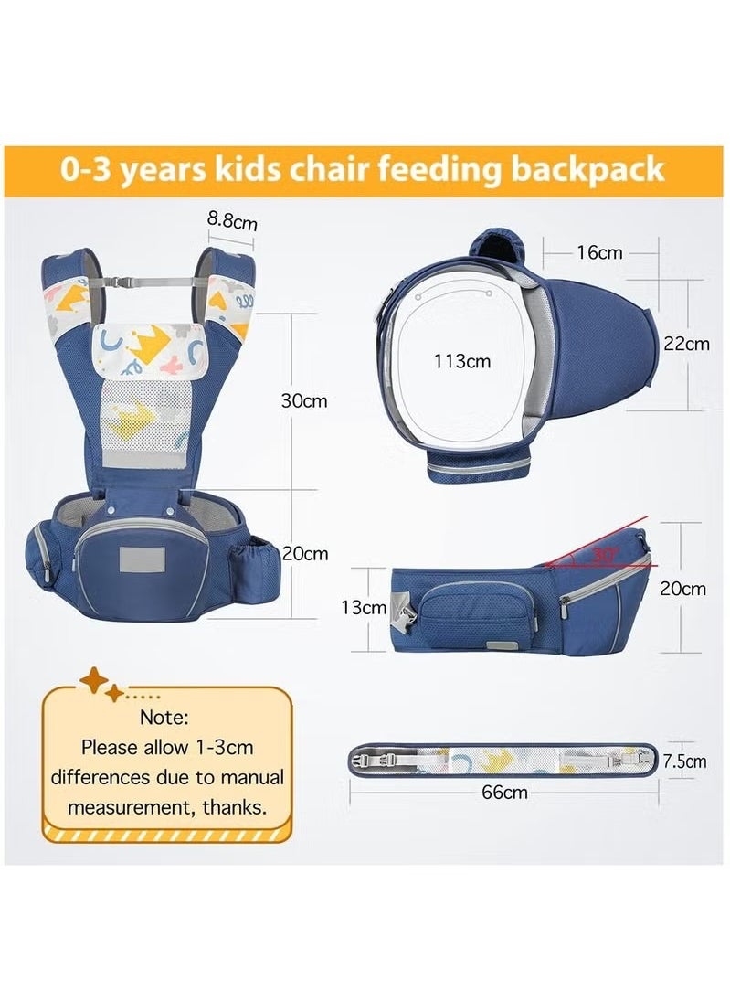 Gonice Multifunction Baby Strap, Baby Carrier with Hip Seat, Waist Stool for 0-36 Months Baby(Blue)  - Image 5