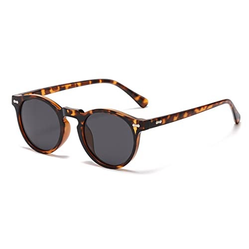 Gleyemor Kids Polarized Cute Round Sunglasses for Kids Girls Boys Age 3-8 (Tortoise Frame/Grey Lens) - Image 1