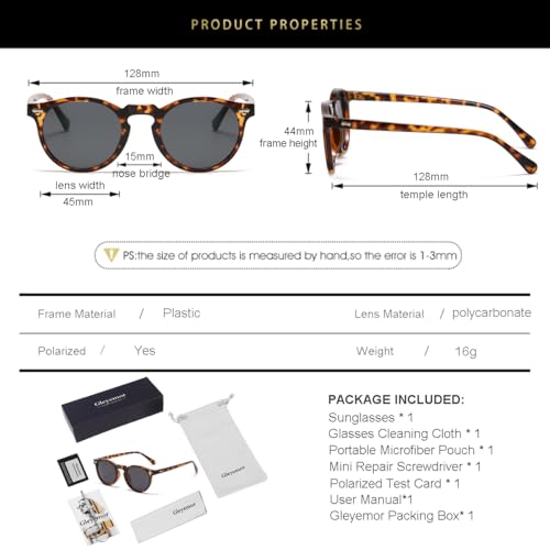 Gleyemor Kids Polarized Cute Round Sunglasses for Kids Girls Boys Age 3-8 (Tortoise Frame/Grey Lens) - Image 5