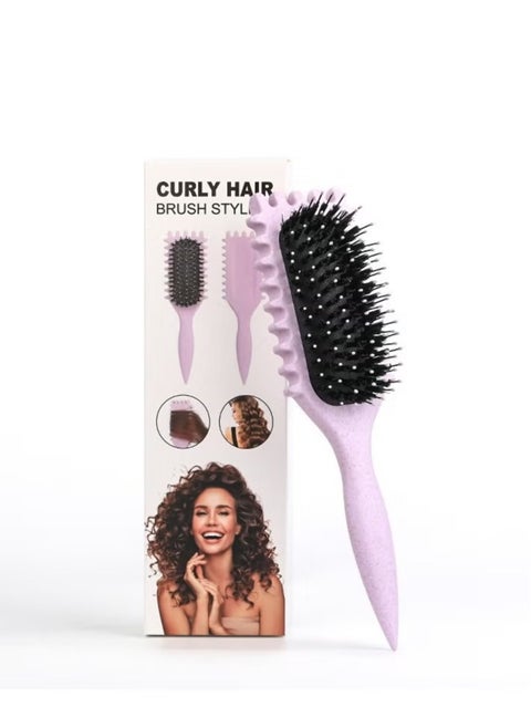 2024 Newest Bounce Curl Brush,Curl Brush for Curly Hair Wet,Bounce Curl Defining Brush,Curl Defining Brush,Hair Brush Styling Brush,Shaping and Defining Curls for Women Girls (Color : Purple)