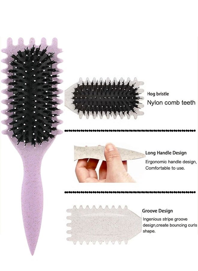 2024 Newest Bounce Curl Brush,Curl Brush for Curly Hair Wet,Bounce Curl Defining Brush,Curl Defining Brush,Hair Brush Styling Brush,Shaping and Defining Curls for Women Girls (Color : Purple)