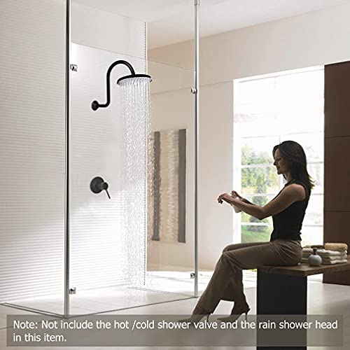 HAOXIN Bronze Shower Arm with Flange Brass 12 Inch Gooseneck Extension S Shaped Shower Arm High Arc Perfect For Fixed Rainfall Showerhead Replacement Part,Oil Rubbed Bronze,SA01B - Image 3