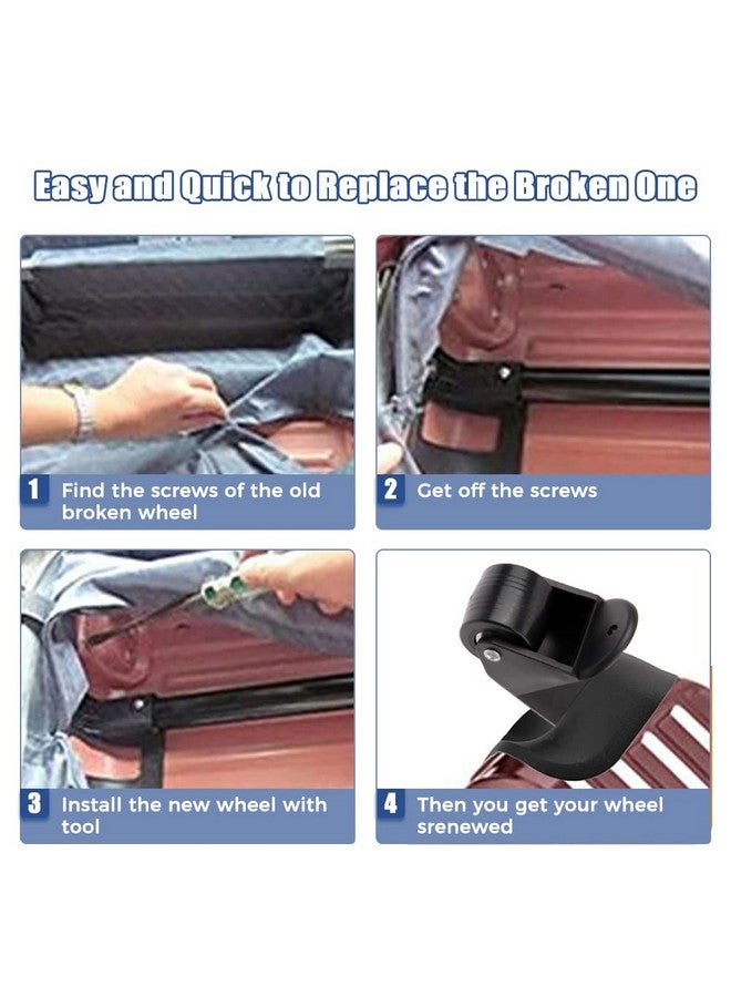 Mtsooning 1Pair Luaggage Replacement Wheels, Suitcase Spinner Wheels,Left & Right Swivel Wheels for Suitcase Trolley Repair Bearing Caster Roller Kits - Image 4