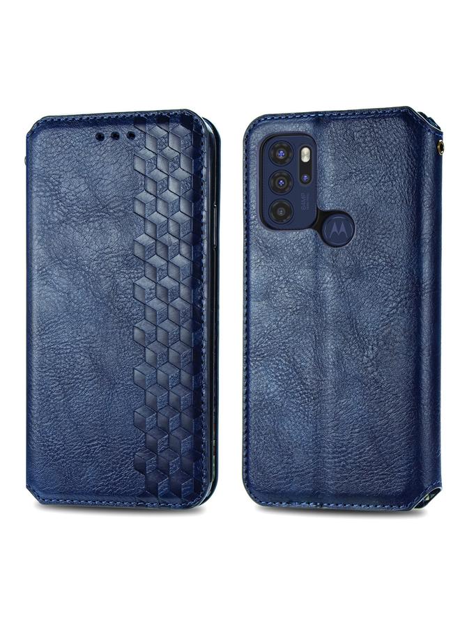 S-TOP Case For Motorola Moto G60S Cubic Grid Pressed Horizontal Flip Magnetic Leather Phone Case with Holder & Card Slots & Wallet - Image 2