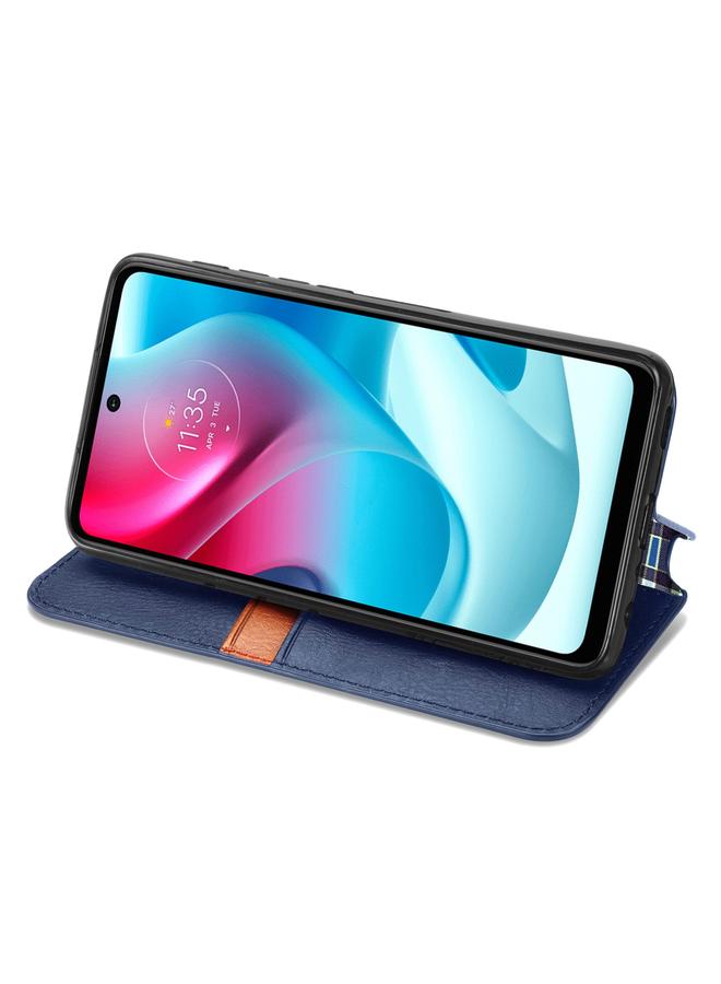 S-TOP Case For Motorola Moto G60S Cubic Grid Pressed Horizontal Flip Magnetic Leather Phone Case with Holder & Card Slots & Wallet - Image 4