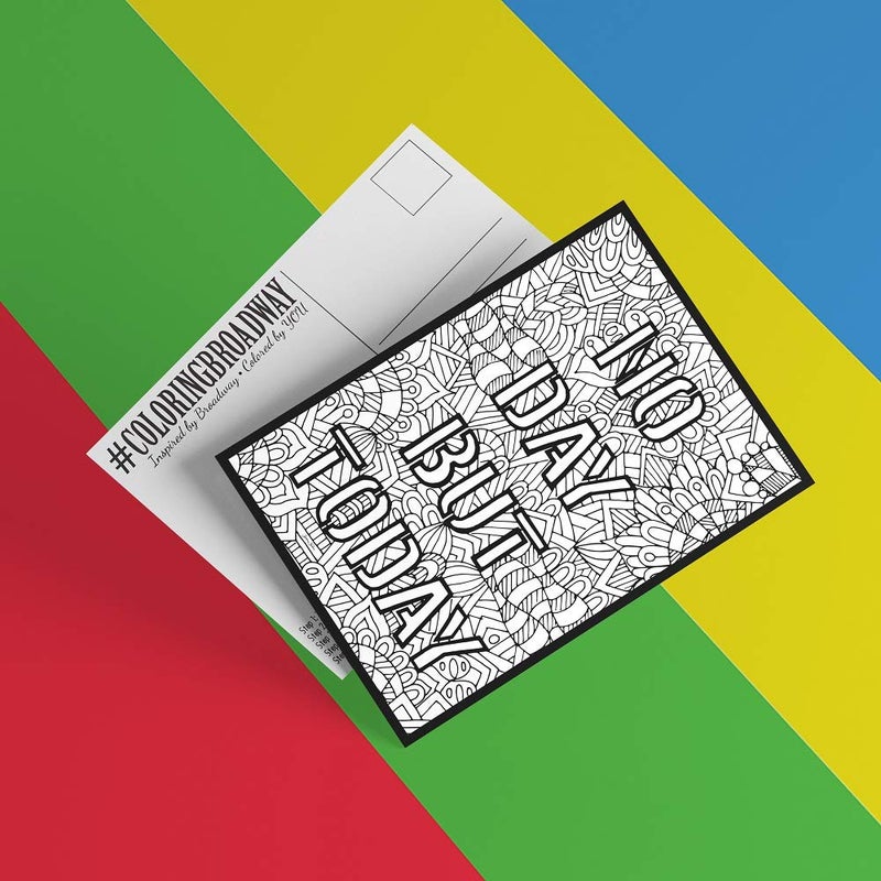 Coloring Broadway - RENT inspired Coloring Postcards (Set of 4) â€œNo Day But Todayâ€ Collection, Broadway Musical Merchandise, Matte Card Stock (5â€ x 7â€), Ideal Gift for a Broadway Theater Lover - Image 4