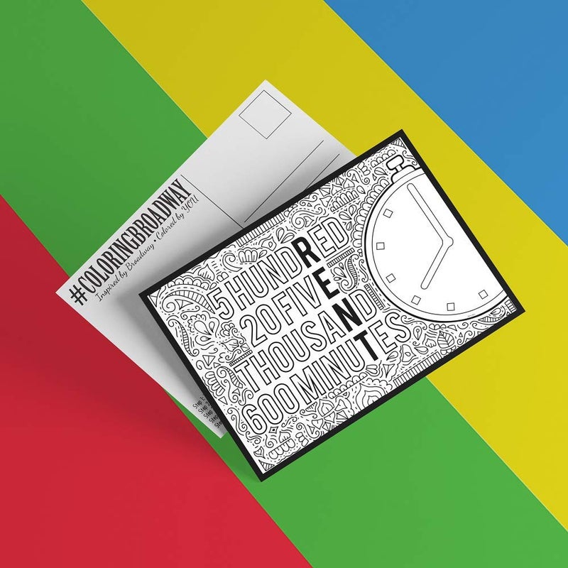 Coloring Broadway - RENT inspired Coloring Postcards (Set of 4) â€œNo Day But Todayâ€ Collection, Broadway Musical Merchandise, Matte Card Stock (5â€ x 7â€), Ideal Gift for a Broadway Theater Lover - Image 3