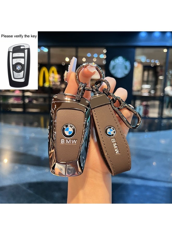 BMW Key Cover Compatible with 5 Series 530li/525li, 3 Series, 7 Series, X1/X5/X7 - Red Leather Rope Buckle - Image 1