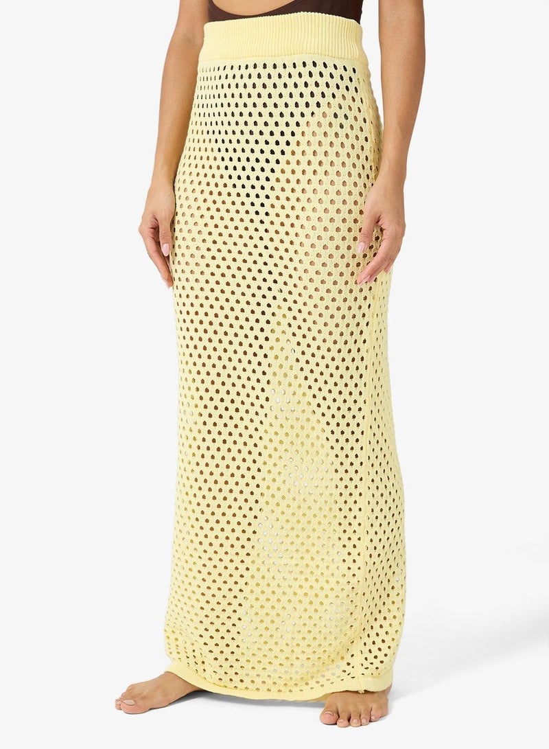 Ginger Crochet Button Down Shirt & Maxi Skirt Set - Image 1