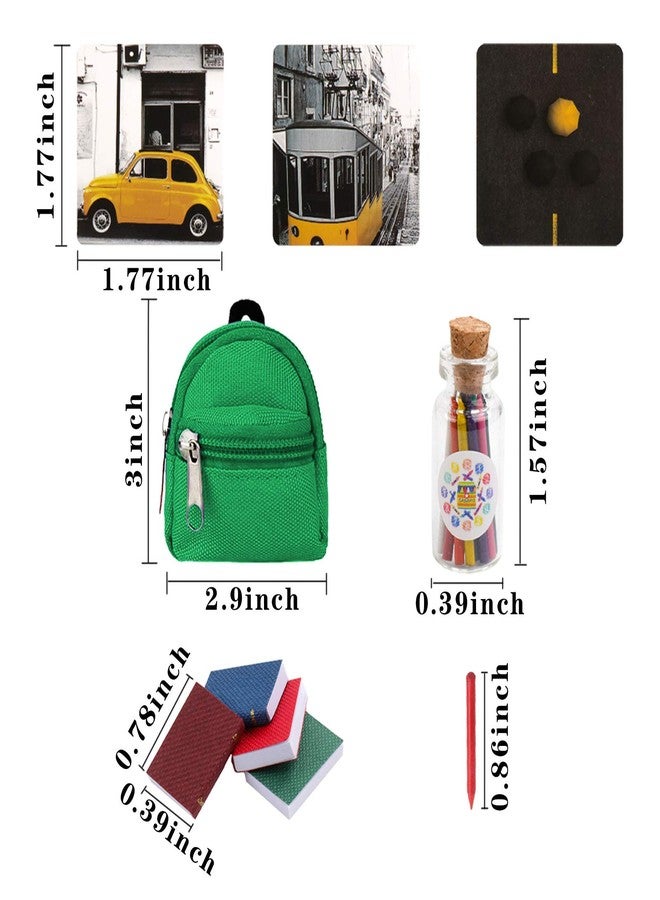 SOTOGO 31 Pieces Doll Accessories Include 10 Pieces Mini Doll Backpacks Mini Doll Bag Cute Zipper Backpack Mini Books Backpacks and 21 Pieces Miniatures Doll Books for Doll Accessories - Image 2