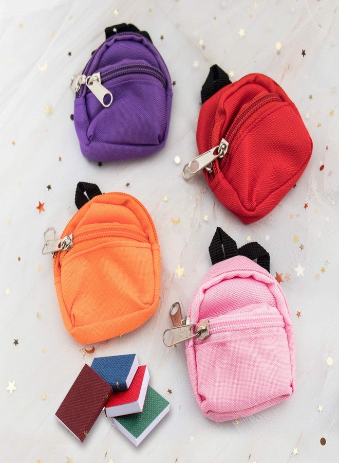 SOTOGO 31 Pieces Doll Accessories Include 10 Pieces Mini Doll Backpacks Mini Doll Bag Cute Zipper Backpack Mini Books Backpacks and 21 Pieces Miniatures Doll Books for Doll Accessories - Image 3
