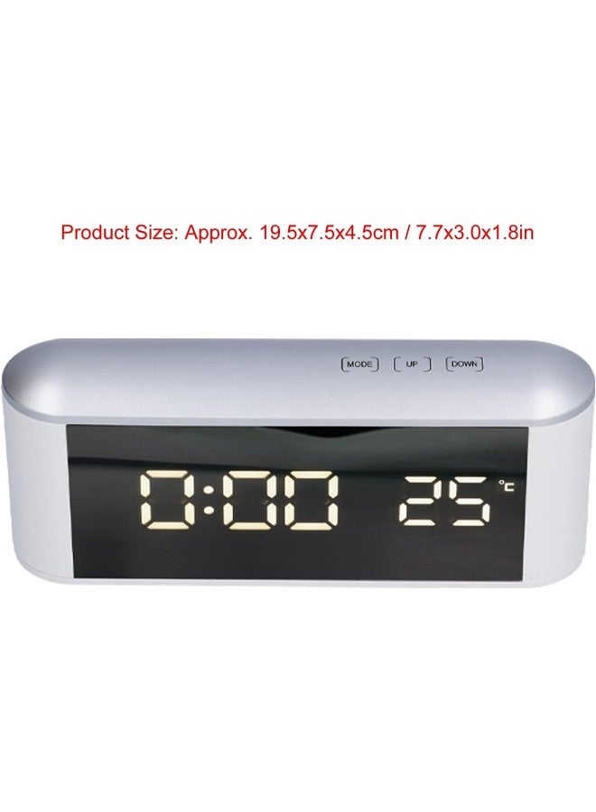 klarako LED Alarm Clock Household Multifunctional Touch Screen Alarm Clock Indoor Temperature Meter Thermometer with USB Cable - Image 3