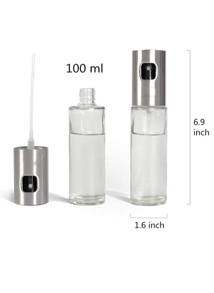 Raxoom 2Pcs/Set Olive Oil Sprayer Dispenser For Cooking,Glass Oil Spray Transparent Vinegar Bottle Oil Dispenser 100Ml For Bbq/Making Salad/Baking/Roasting/Grilling/Frying Kitchen, - Image 2
