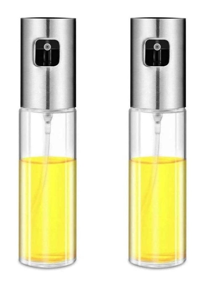 Raxoom 2Pcs/Set Olive Oil Sprayer Dispenser For Cooking,Glass Oil Spray Transparent Vinegar Bottle Oil Dispenser 100Ml For Bbq/Making Salad/Baking/Roasting/Grilling/Frying Kitchen, - Image 1