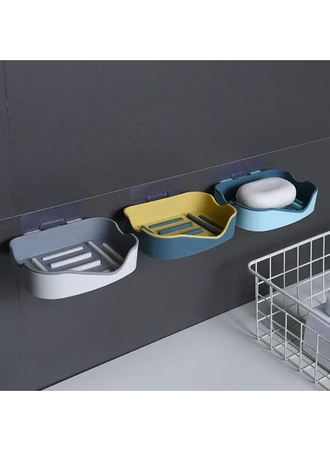Pink Dual Compartment Soap Holder No Drill Wall Mounted Shower Bathroom Storage - Image 4