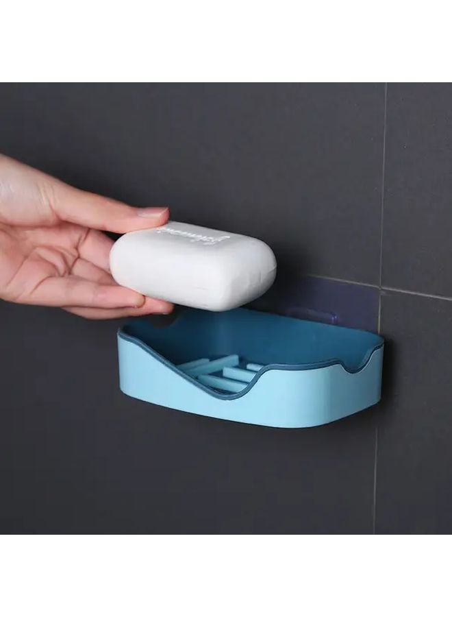 Pink Dual Compartment Soap Holder No Drill Wall Mounted Shower Bathroom Storage - Image 3