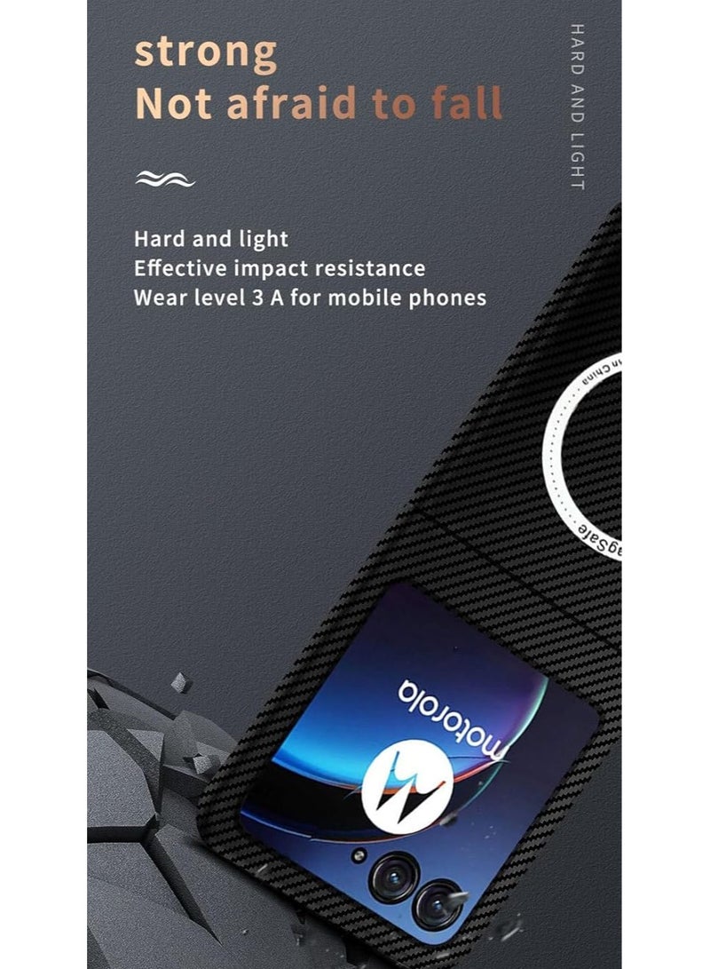 general Carbon Fiber Case for Moto Razr 50 Ultra - Magnetic Texture Ultra Thin Fashion Ultra Touch Feel Minimalist Anti-Scratch Anti-Shock Protective Case Cover - Image 2