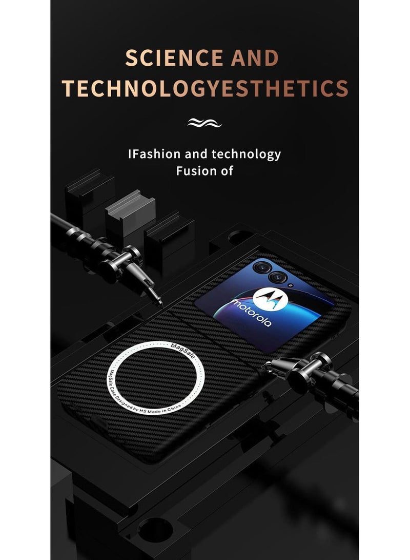 general Carbon Fiber Case for Moto Razr 50 Ultra - Magnetic Texture Ultra Thin Fashion Ultra Touch Feel Minimalist Anti-Scratch Anti-Shock Protective Case Cover - Image 5
