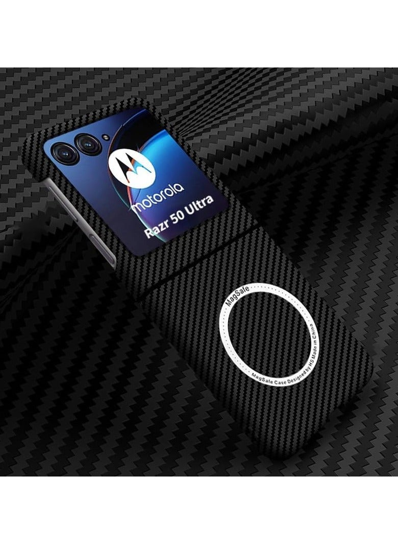 general Carbon Fiber Case for Moto Razr 50 Ultra - Magnetic Texture Ultra Thin Fashion Ultra Touch Feel Minimalist Anti-Scratch Anti-Shock Protective Case Cover - Image 1