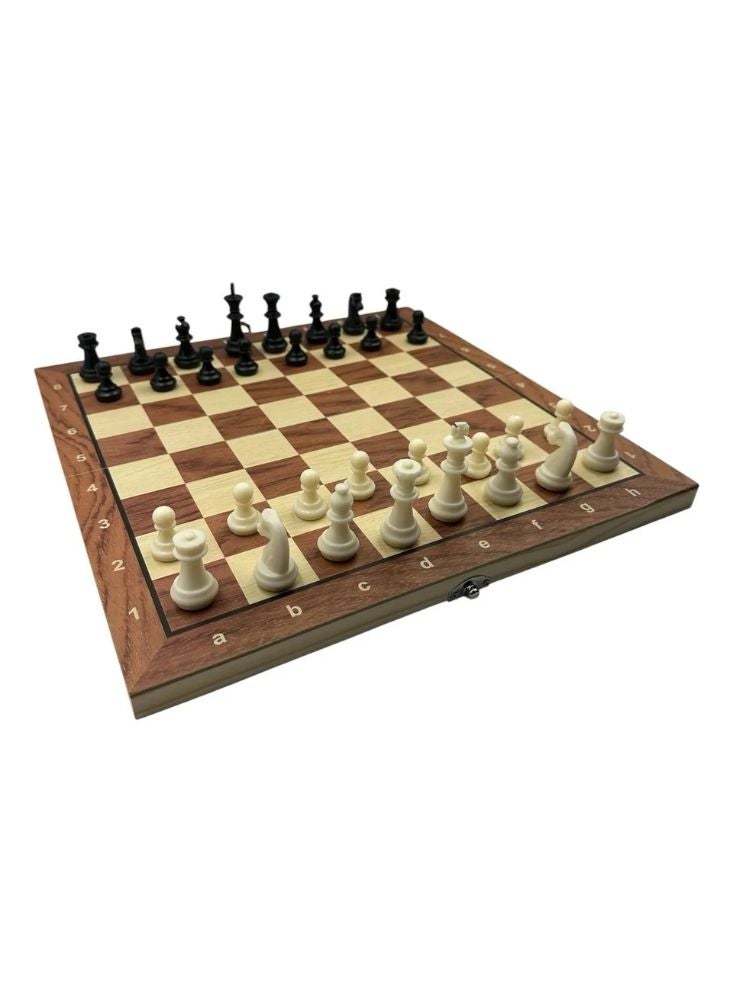 Premium Wooden Chess Board Game with Black & White Pieces – Classic Strategy Game for Family Play - Image 1