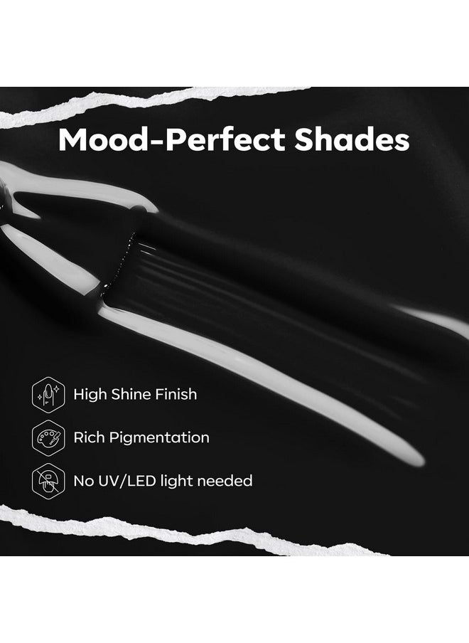 modelones - modelones Black Nail Polish, Classic Black 15 ml Quick Dry Nail Lacquer Nail Strengthener Long Last Shine Fingernail Toe Nail Art DIY Home Travel Manicure Gift for Women Girls 0.5 Fl Oz - Image 1