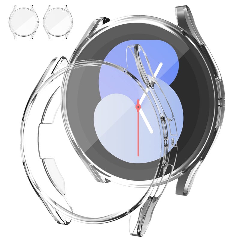 KPYJA Samsung Galaxy Watch 5 40mm TPU Anti-Scratch Flexible Case with Soft Protective Bumper, 2-Pack, Clear+Clear - Image 2