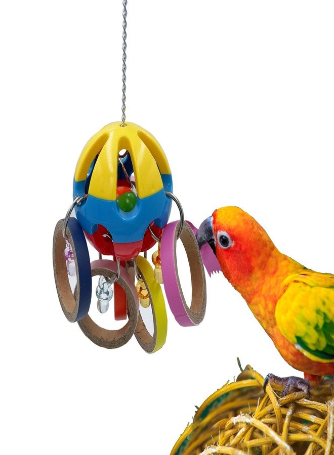 GILYGI Bird Parrot Plastic Ball Toys with Colorful Cardboard Bagel and Acrylic Pacifiers for Parrot African Grey Cockatoo Cockatiel Sun Conures - Image 1