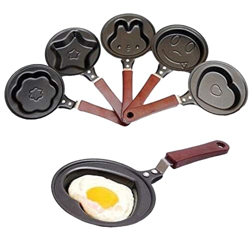 Niktlint Cartoon Shape Mini Non-Stick Egg Frying Pan | Pancake & Omelette Pan (Design May Vary) | 1 Pcs Mini Omelet Pan | Non-Stick, Black - Image 1