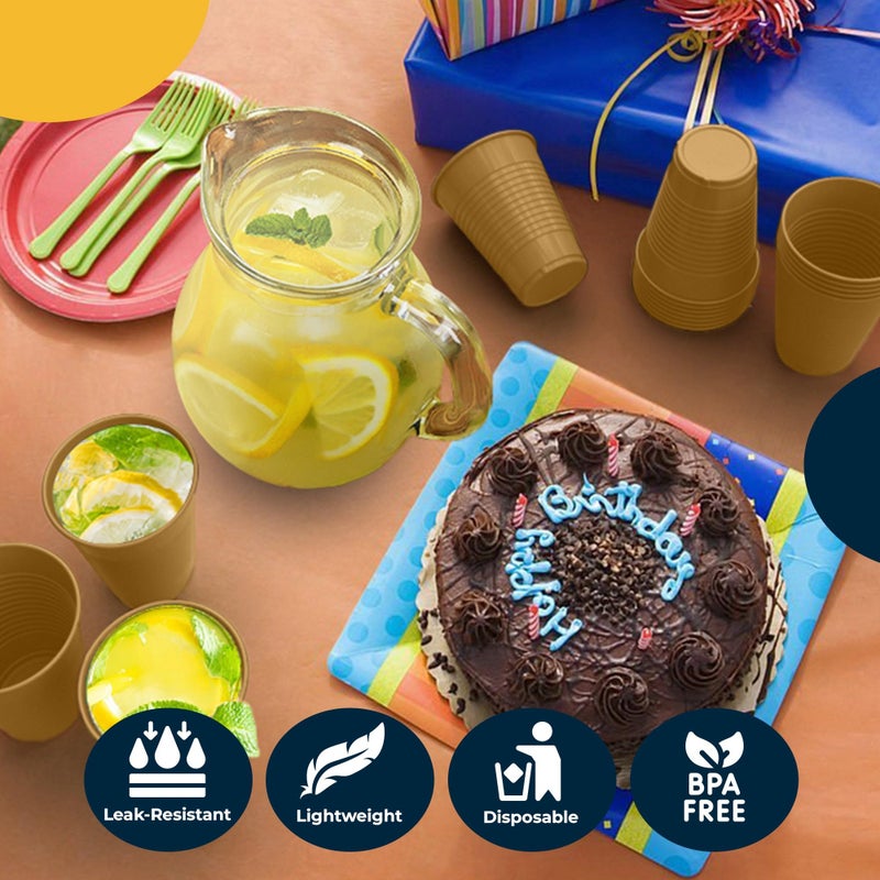 Exquisite Gold Party Cups - 50 Pack  12 oz Each | Perfect for Celebrations - Image 4
