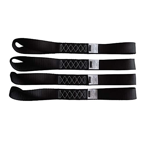 Yuoneiy Soft Loop Tie Down Straps (4PK) Black Breaking Strength 10,000 LBS Heavy Duty 1.5 inch x 18 inch Motorcycle Soft tie Downs for UTV, ATV, Bicycle and Railer - Image 1