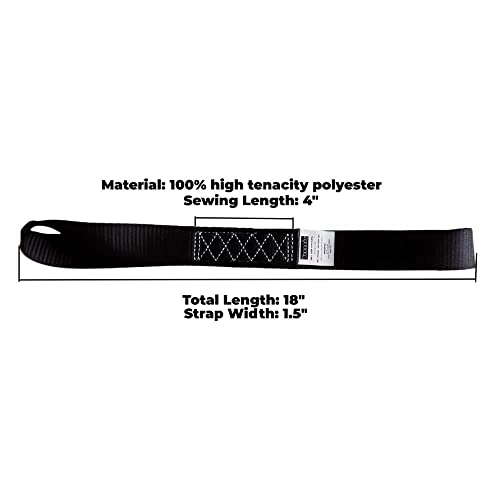 Yuoneiy Soft Loop Tie Down Straps (4PK) Black Breaking Strength 10,000 LBS Heavy Duty 1.5 inch x 18 inch Motorcycle Soft tie Downs for UTV, ATV, Bicycle and Railer - Image 3