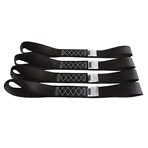 Yuoneiy Soft Loop Tie Down Straps (4PK) Black Breaking Strength 10,000 LBS Heavy Duty 1.5 inch x 18 inch Motorcycle Soft tie Downs for UTV, ATV, Bicycle and Railer - Image 2