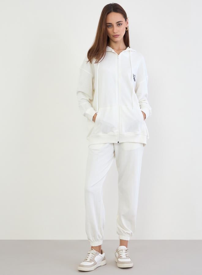 Styli Off White Oversized Hoodie and Joggers Co-Ords - Image 1