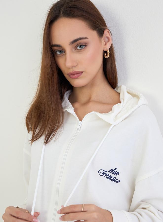 Styli Off White Oversized Hoodie and Joggers Co-Ords - Image 2