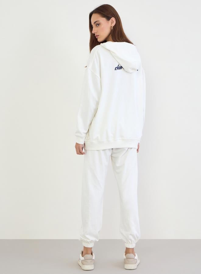 Styli Off White Oversized Hoodie and Joggers Co-Ords - Image 3