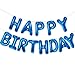 PatiCool Blue Happy Birthday Balloon Banner 16 Inch Foil Mylar Happy Birthday Balloons Letters Reusable Happy Birthday Sign Blue Birthday Decorations for Women Men Boys and Girls - Image 3