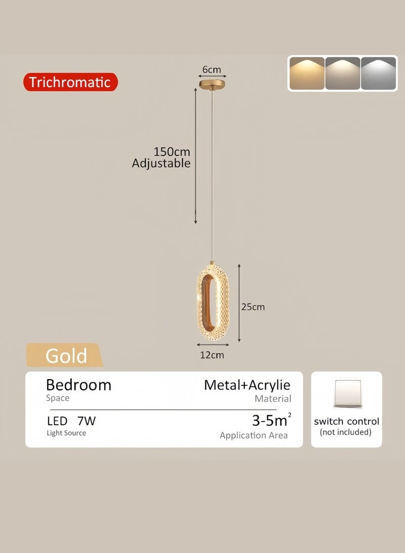 Auraluxi Modern ceiling chandeliers 7W gold Night Light Three color temperatures adjustable ceiling lighting Suitable for living room, bedroom, dining room and study - Image 5